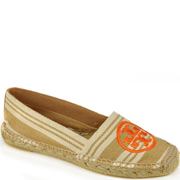 Tory Burch Aline Stripe Latte Canvas espadrille